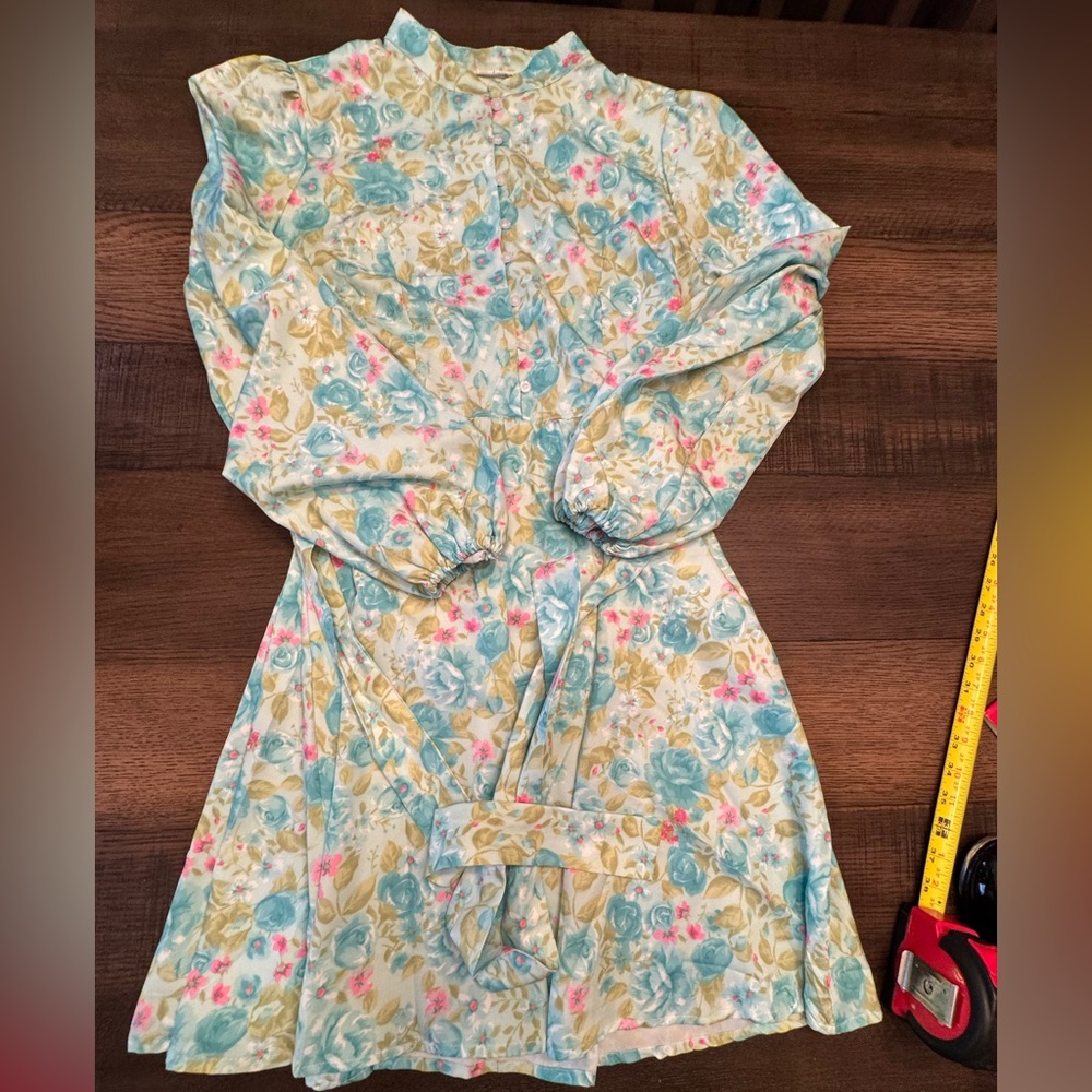 Sunday Floral Midi Dress - Blue, Pink, Yellow